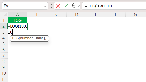 Excel LOG Function