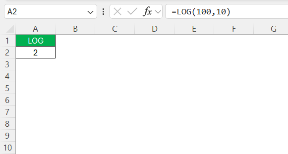 Excel LOG Function