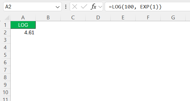 Excel LOG Function
