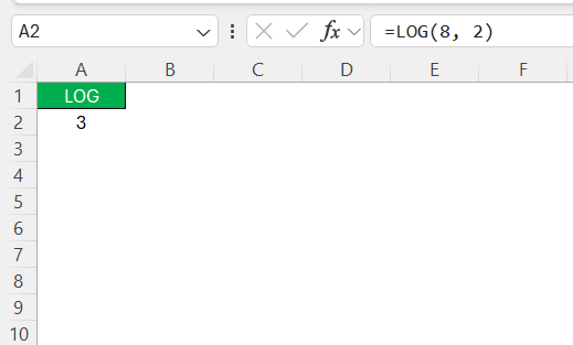 Excel LOG Function