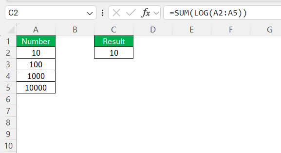 Excel LOG Function