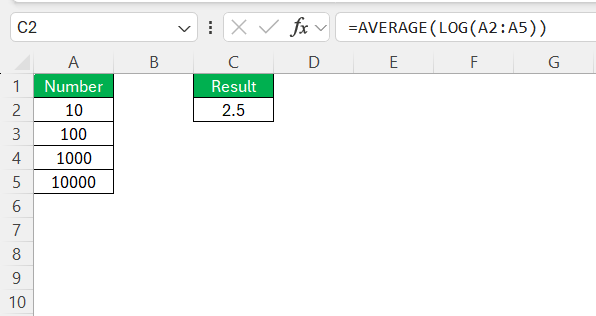 Excel LOG Function