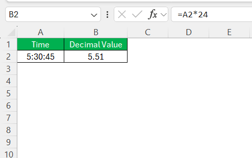 Time Formula