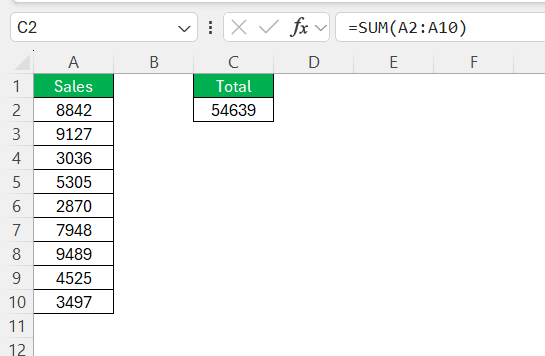 Define Formula in Excel