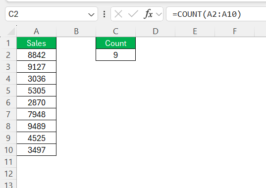 Define Formula in Excel