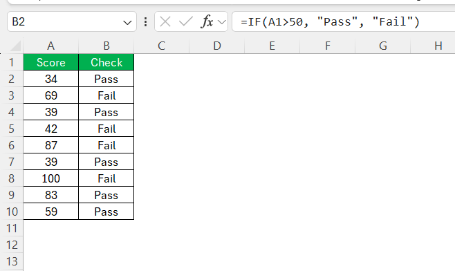 Define Formula in Excel