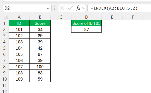 Define Formula in Excel