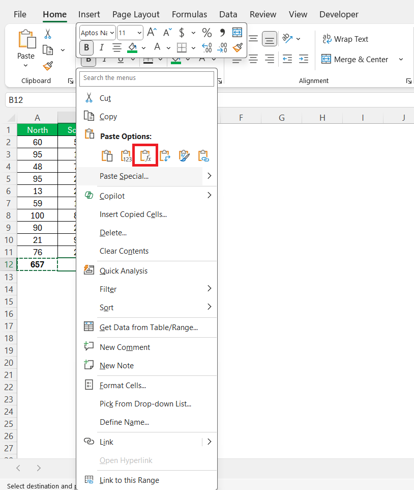 How to Paste in Excel
