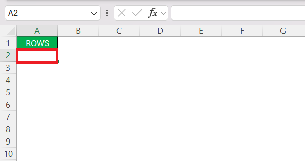 Excel Rows Function