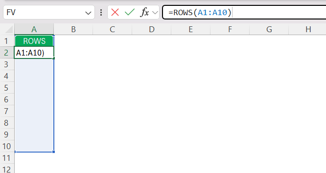 Excel Rows Function