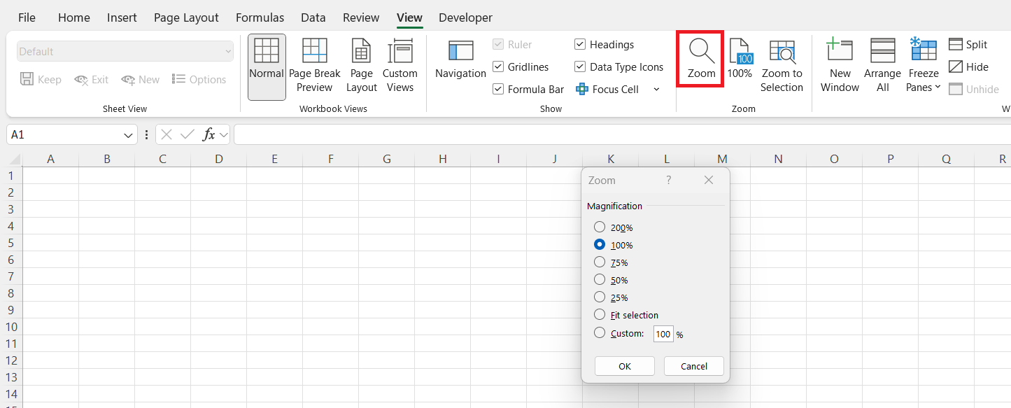 How to Zoom Out in Excel