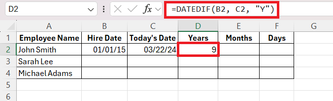 Time in Between Two Dates