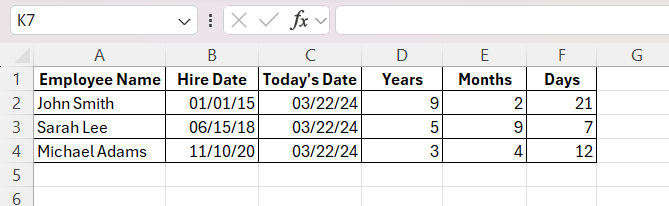 Time in Between Two Dates