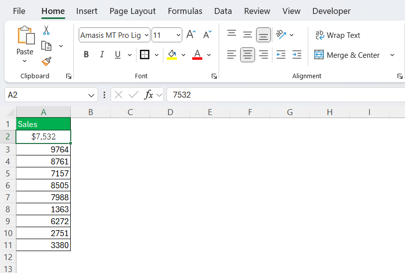 Copy Formatting in Excel