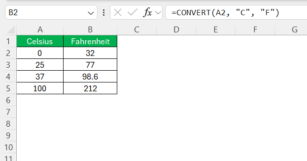 C to F