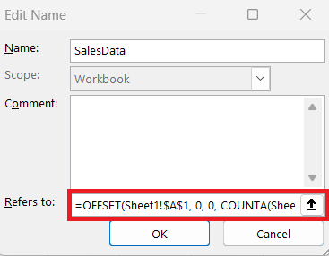 Dynamic Name Range in Excel