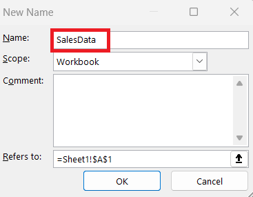 Dynamic Name Range in Excel