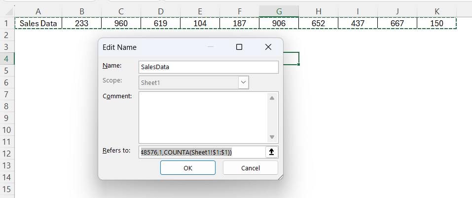 Dynamic Name Range in Excel