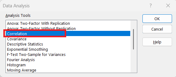 How to Find correlation coefficient in Excel