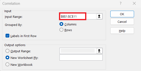 How to Find correlation coefficient in Excel