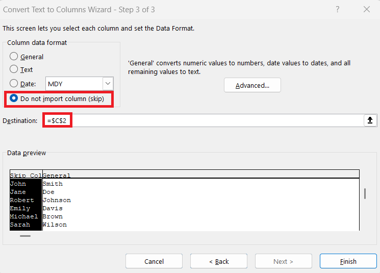 Sort by Last Name in Excel