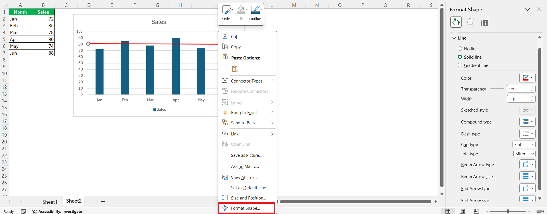 Add Line to Excel Graph