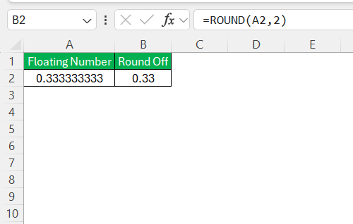 Floating Point Errors in Excel