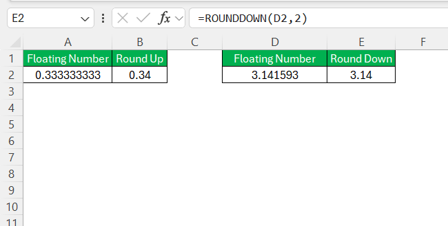 Floating Point Errors in Excel