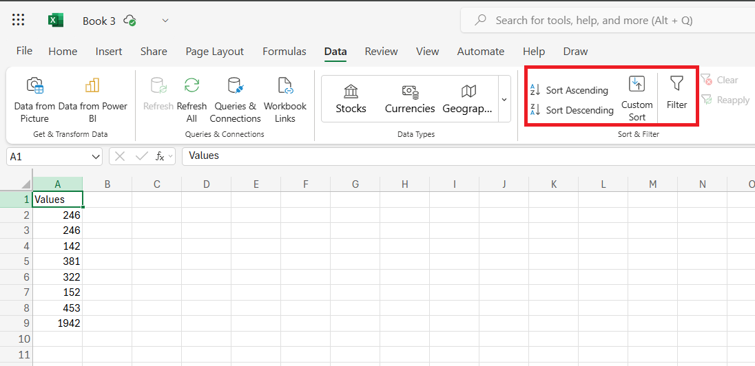Excel for the Web