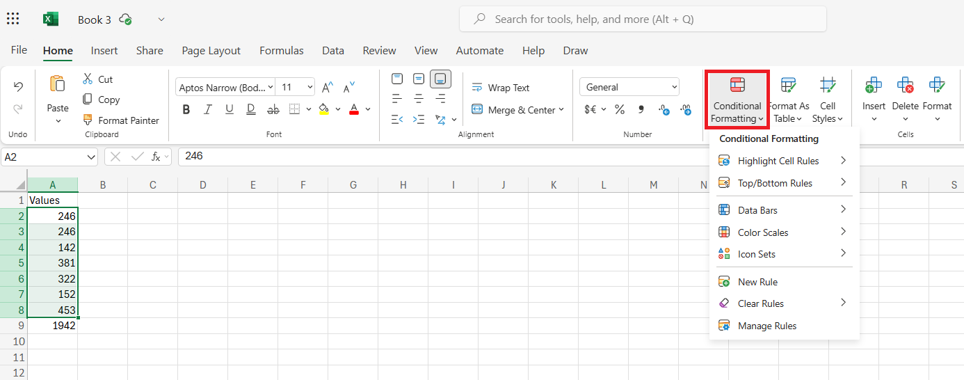 Excel for the Web
