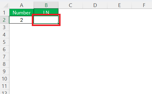LN Function in Excel