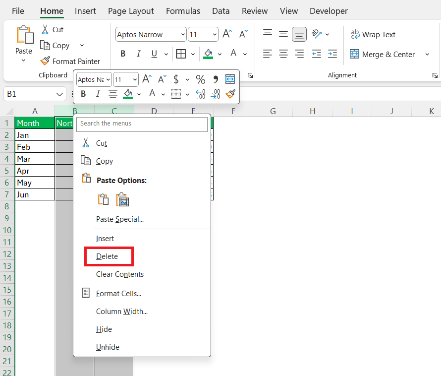 All Delete in Excel
