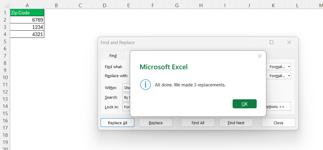 Last 4 Digits of Zip Code in Excel