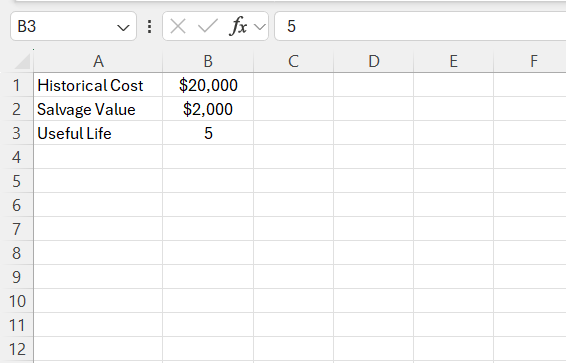 Excel Depreciation Formula