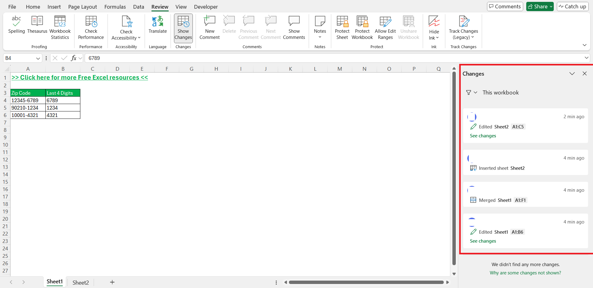 Excel History