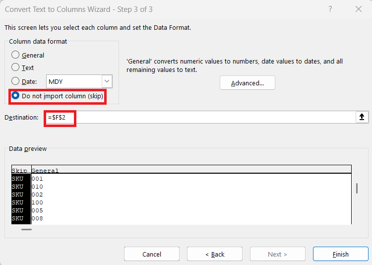 Numbers in Numerical Order in Excel