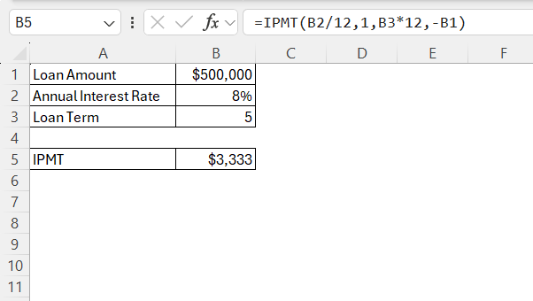 Monthly Payment Formula in Excel