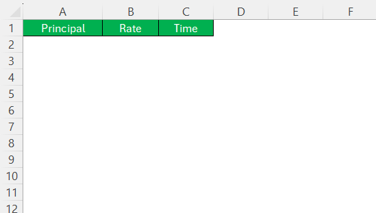 Simple Interest in Excel
