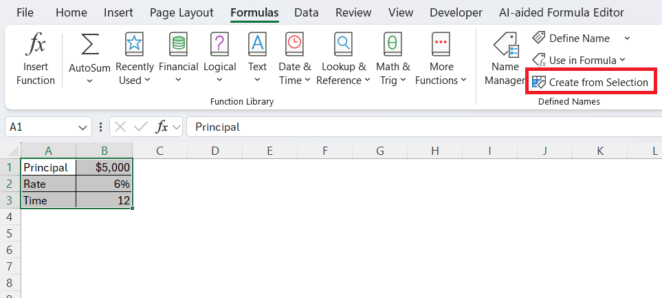 Simple Interest in Excel