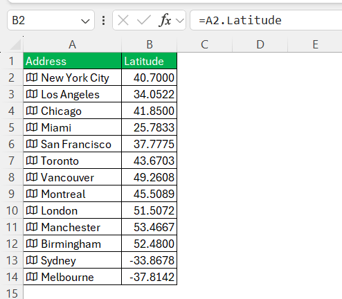 Address to Lat Long