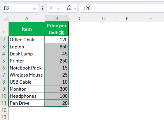Accounting Number Format
