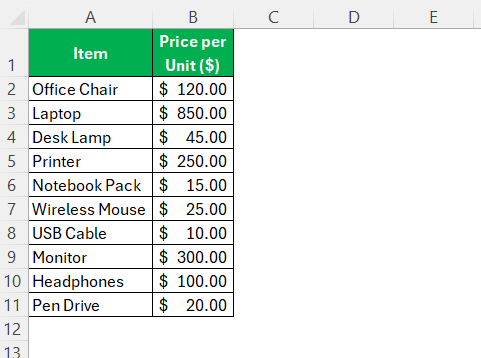 Accounting Number Format