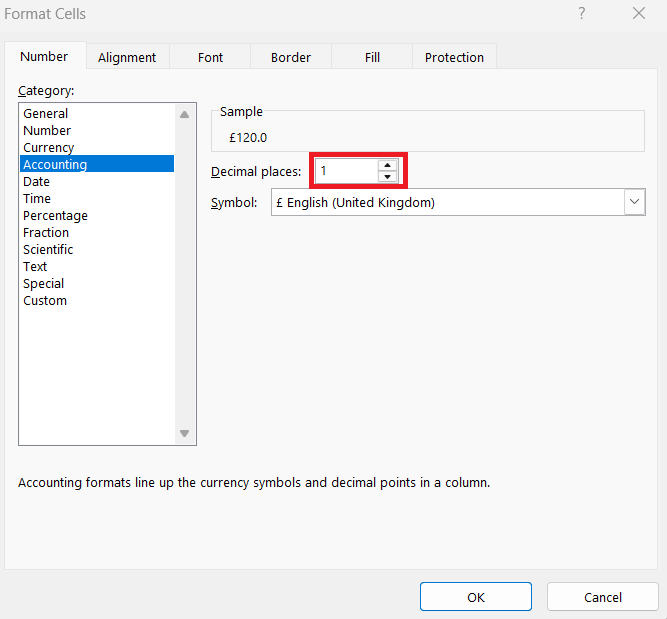Accounting Number Format