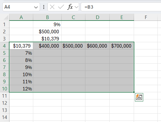 Excel Data Table Analysis