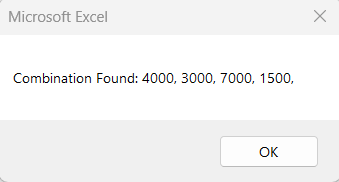 Find Combinations that are Equal to the Given Sum