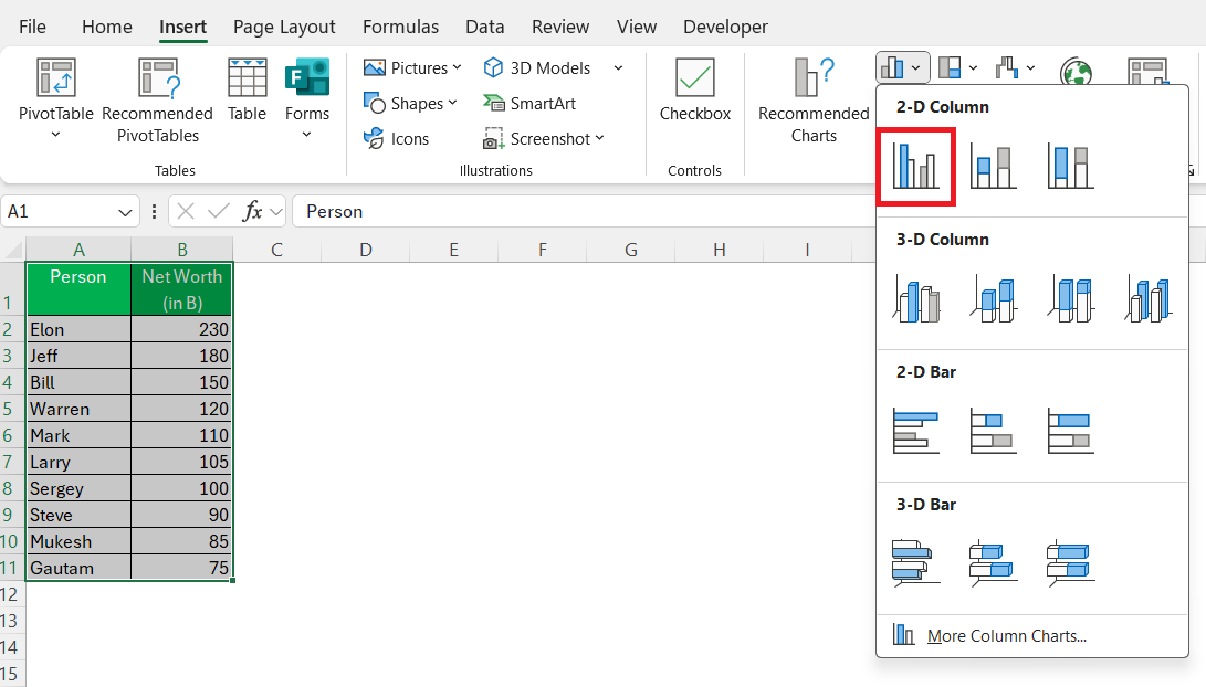 Ranking Chart in Excel