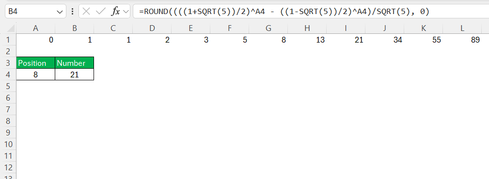 Fibonacci Sequence Formula