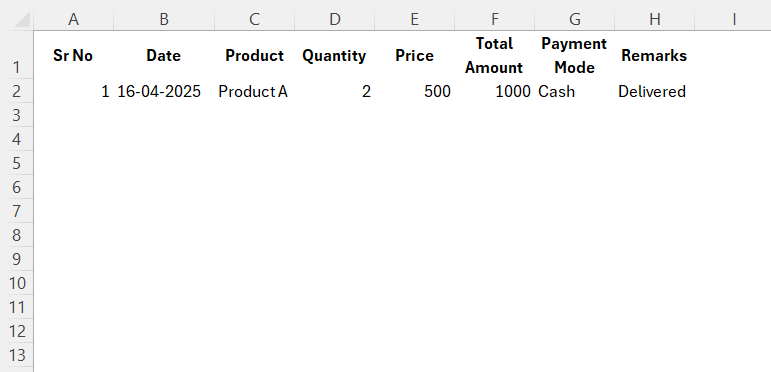 Data Entry Form