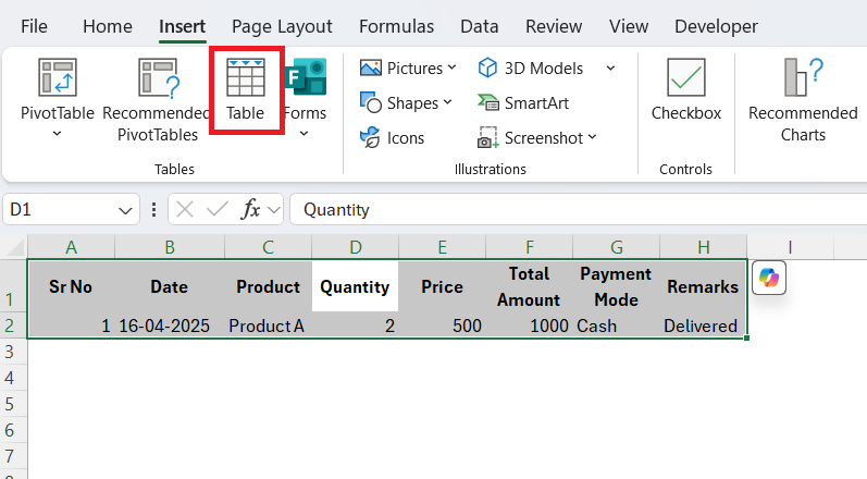Data Entry Form