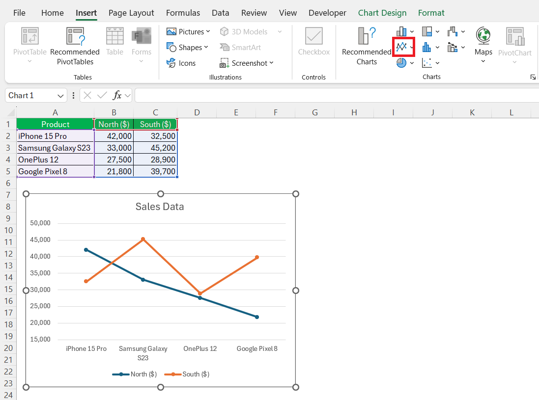 Data Series in Excel Chart